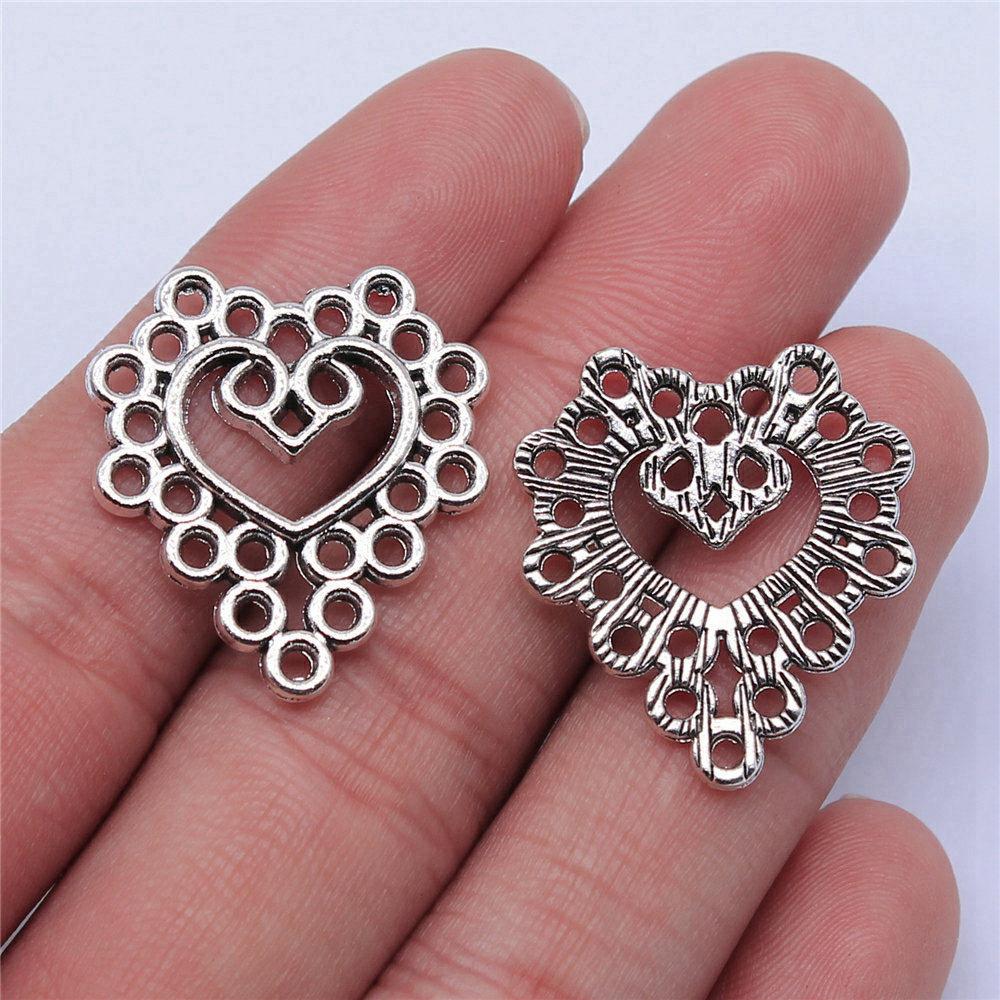 Heart Connectors Love Symbol Antique Bronze Zinc Alloy Jewelry Making DIY Jewelry Making Style Pendant Connectors