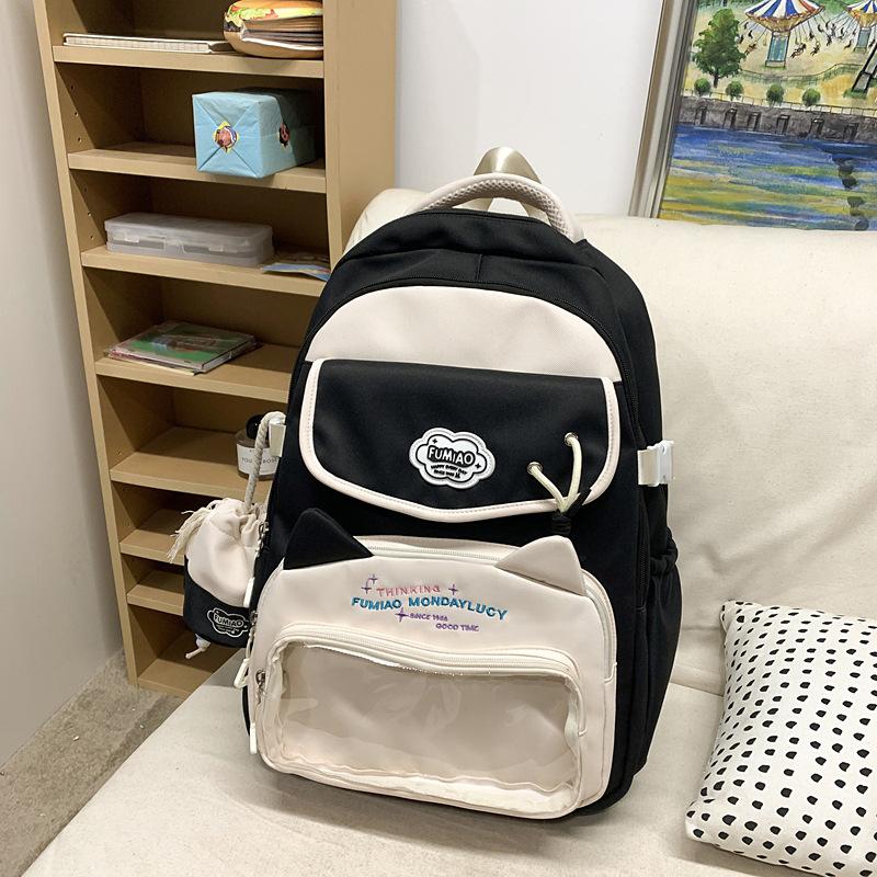 Schoolbag wholesale niche junior high school student schoolbag high value college style girl backpack Oxford cloth cute cartoon baby bag girl