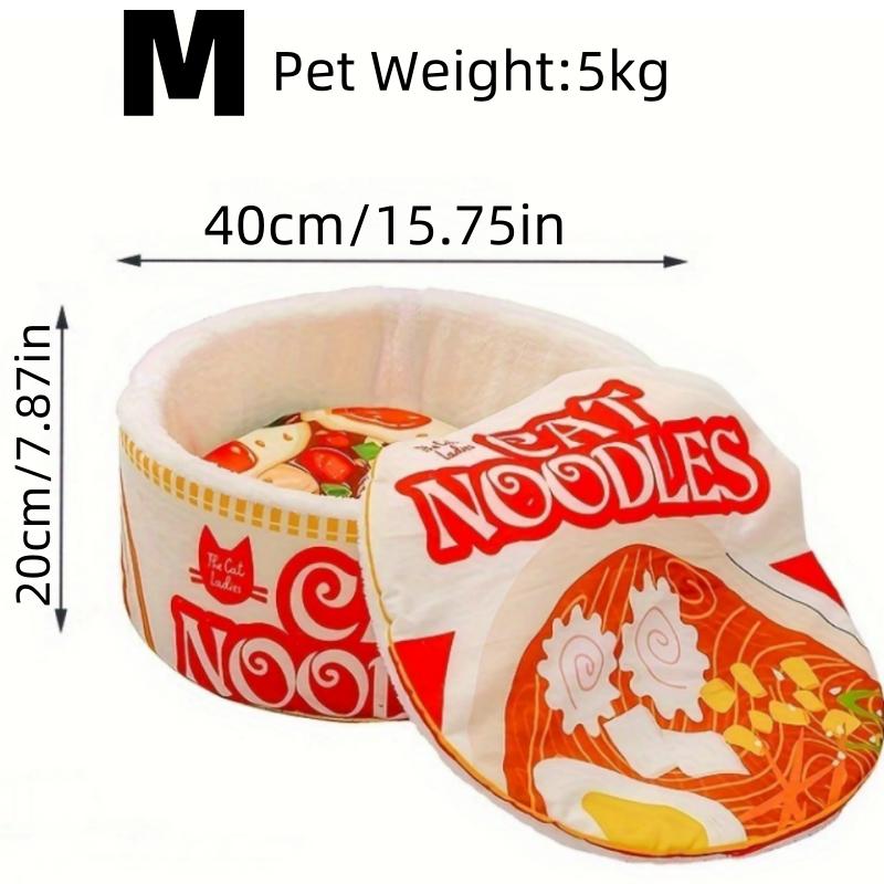 

The New Winter Cartoon Ramen Cat Nest Love Warm Cute Semi-enclosed Cat Bed Can Be Opened And Washed