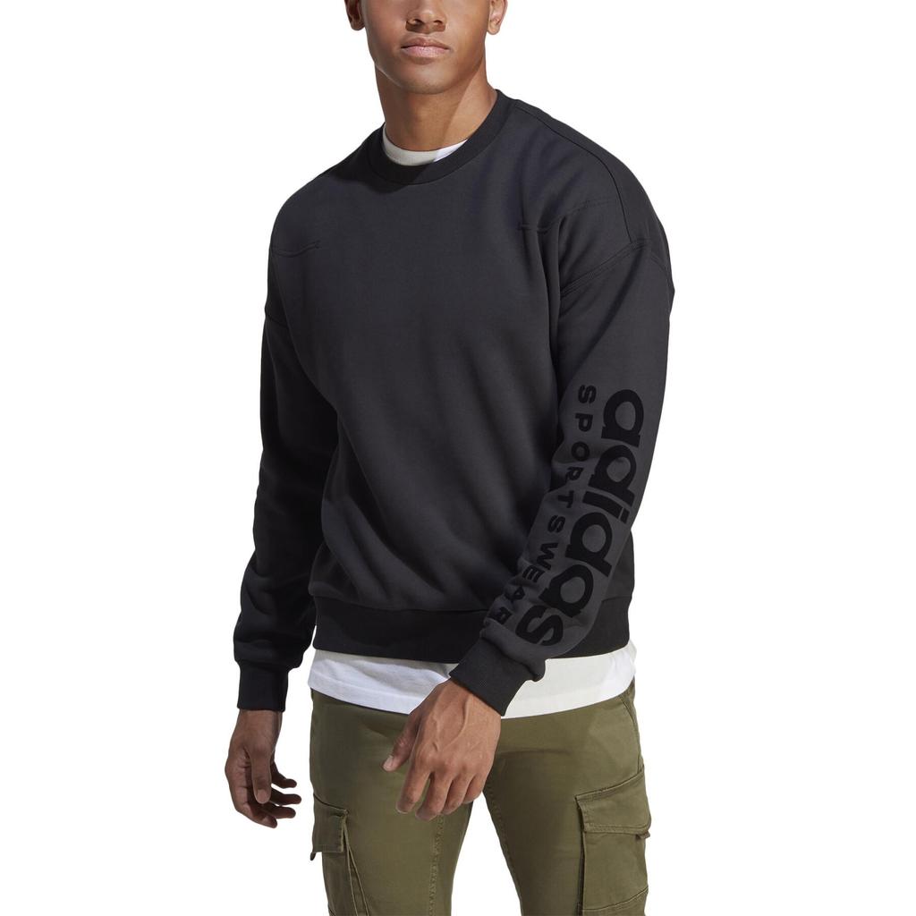 adidas Logo Print Sweatshirt Herren Sweatshirt Schwarz IA9363