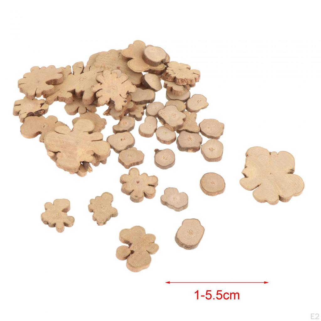 50Pcs Irregular Wood Log Slices, Coasters for Weddings Centerpieces, Drawing Crafts