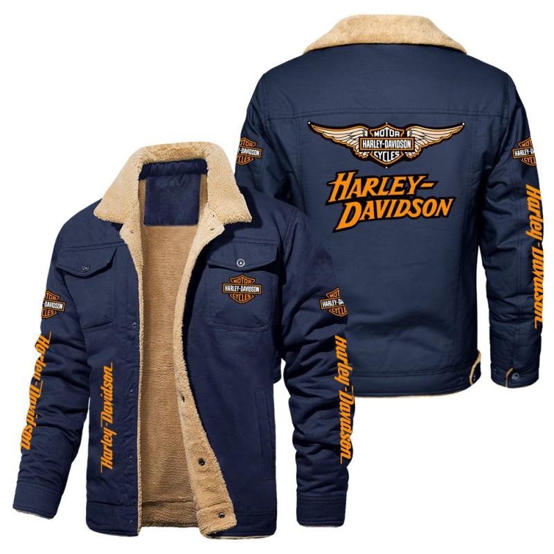 Mens Winter Fleece Lined Cotton Jacket Slim Fit Stand Collar Sport Coat With Graphic Prints European Size