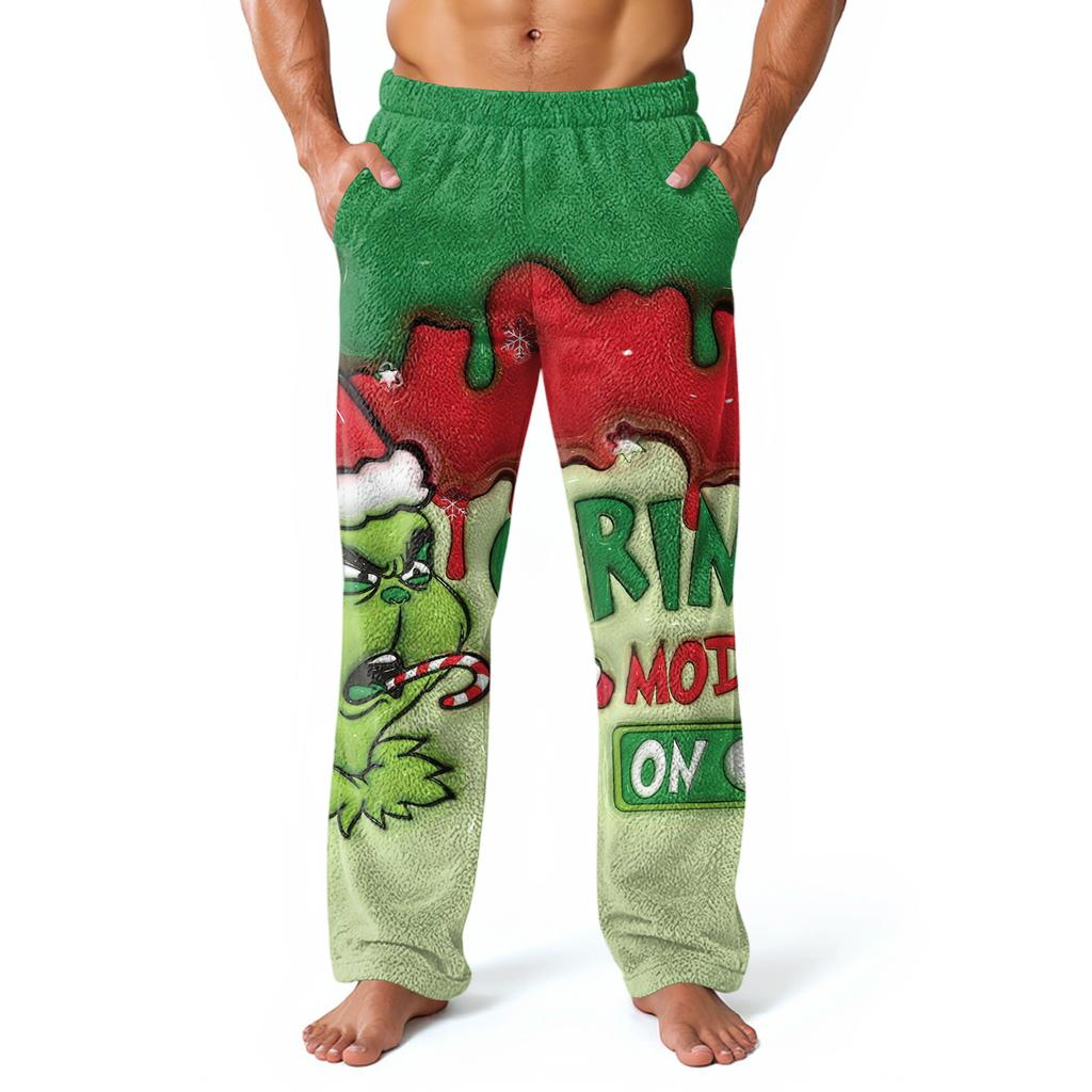 Men's Allover Printed Home Pants Sleeping Pajama Pants Long Pants Pajama Pants