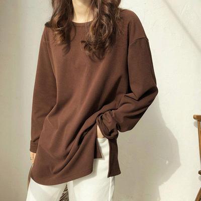 L - 6XL Mulheres Tops Camiseta Verão Plus Size Camisa Combinar Modelos de comprimento médio Cobrir o quadril Fino Aberto Irregular de mangas compridas