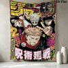 Jujutsu Kaisen Wall Tapestry Aesthetic Wall Hanging Printed Fabric Blanket Decorative Tapestries For Bedroom Living Room Home Decor