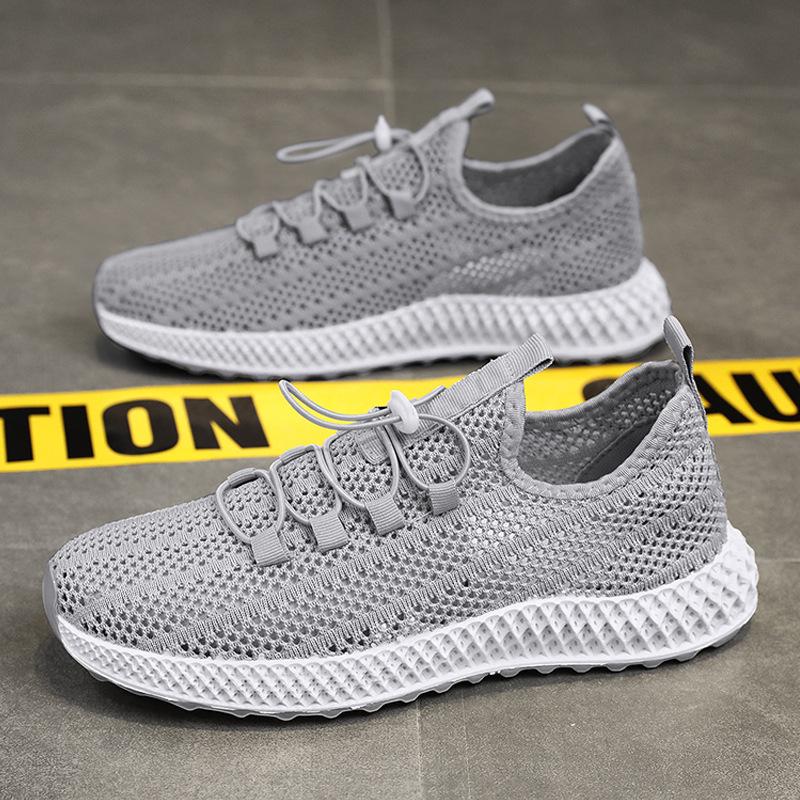 

Мужские дышащие летние спортивные туфли Flyknit, сетка на мягкой подошве, грязеотталкивающие, модные повседневные кроссовки для путешествий Size 40