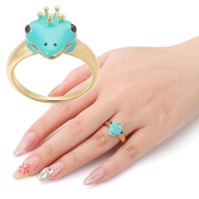 Opening Crown Frog Ring Alloy Jewelry Accessories Gift Frog Open Rings for Men