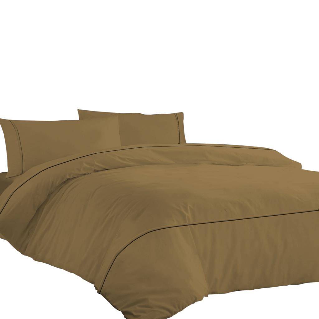 Aukščiausios kokybės 600TC egiptietiško medvilnės antklodės užvalkalų komplektas su stilingais horizontaliais kantais (3 vnt. rinkinys: 1 antklodės užvalkalas ir 2 pagalvių užvalkalai) - Kelių dydžių ir spalvų