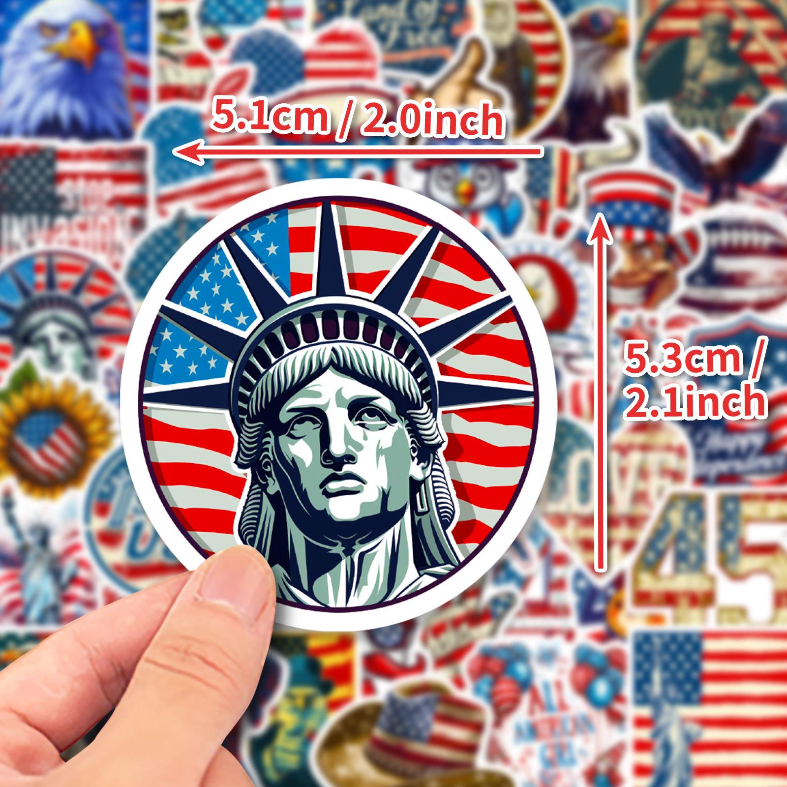 

50 American Independence Day Celebration Stickers Doodle DIY Laptop Skateboard Luggage Waterproof Stickers Paper