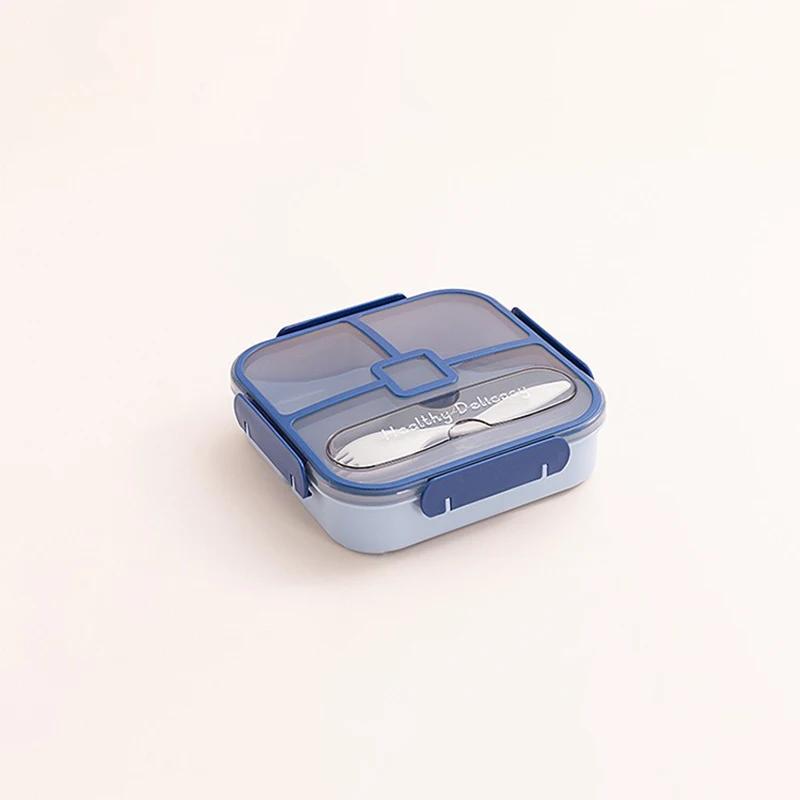 

1100 мл ланч-бокс для студентов, 4 отделения, пищевой пластик, герметичный, герметичный, офисный, легкоочищаемый, контейнер для еды Bento Box