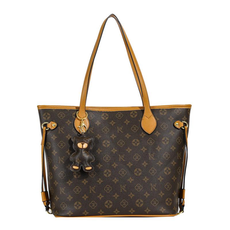 New bag women's fashion large-capacity commuter shoulder bag retro printed tote bag trendy shoulder women's bag