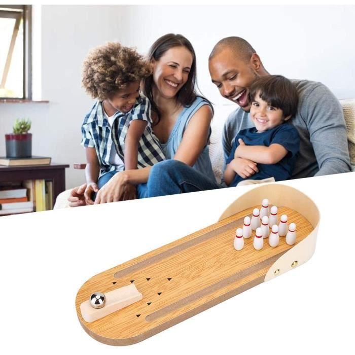 Jeu de bowling - ZGEER - Mini jeu en bois - 29,5 x 10 cm - Pour enfants à partir de 3 ans - Intérieur