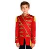 Kids Circus Ringmaster Jacket Long Sleeve Zip Up Tassel Golden Braided Tape Major Uniform Costume Sash