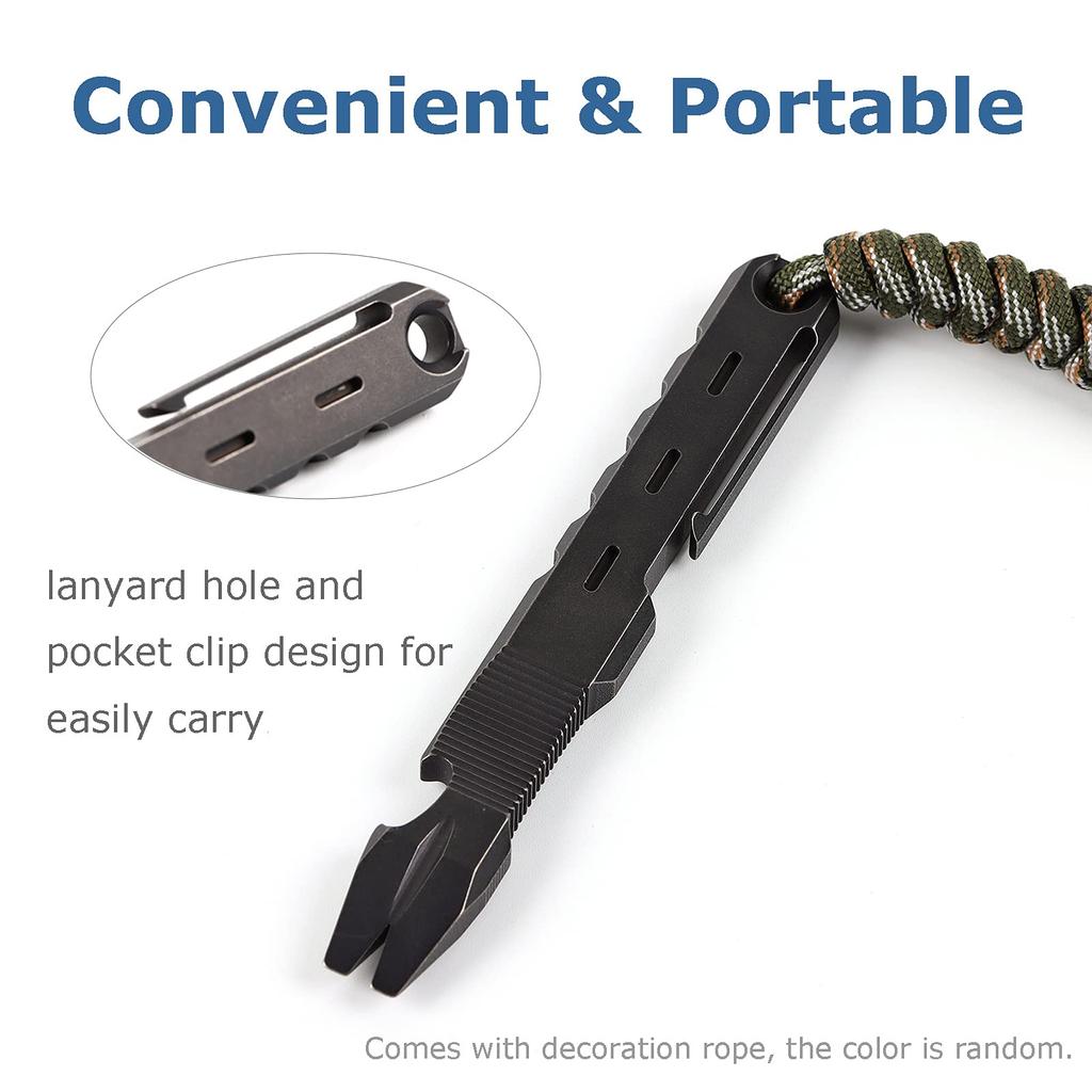 Hamans Titanium Pry Bar with Claw Puller, Bottle Opener Function,