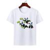 Cute Giant Panda Cartoon Tshirt for Boy Girl Summer round Neck Modal Cat Short Sleeve ParentChild Top Kids Clothing