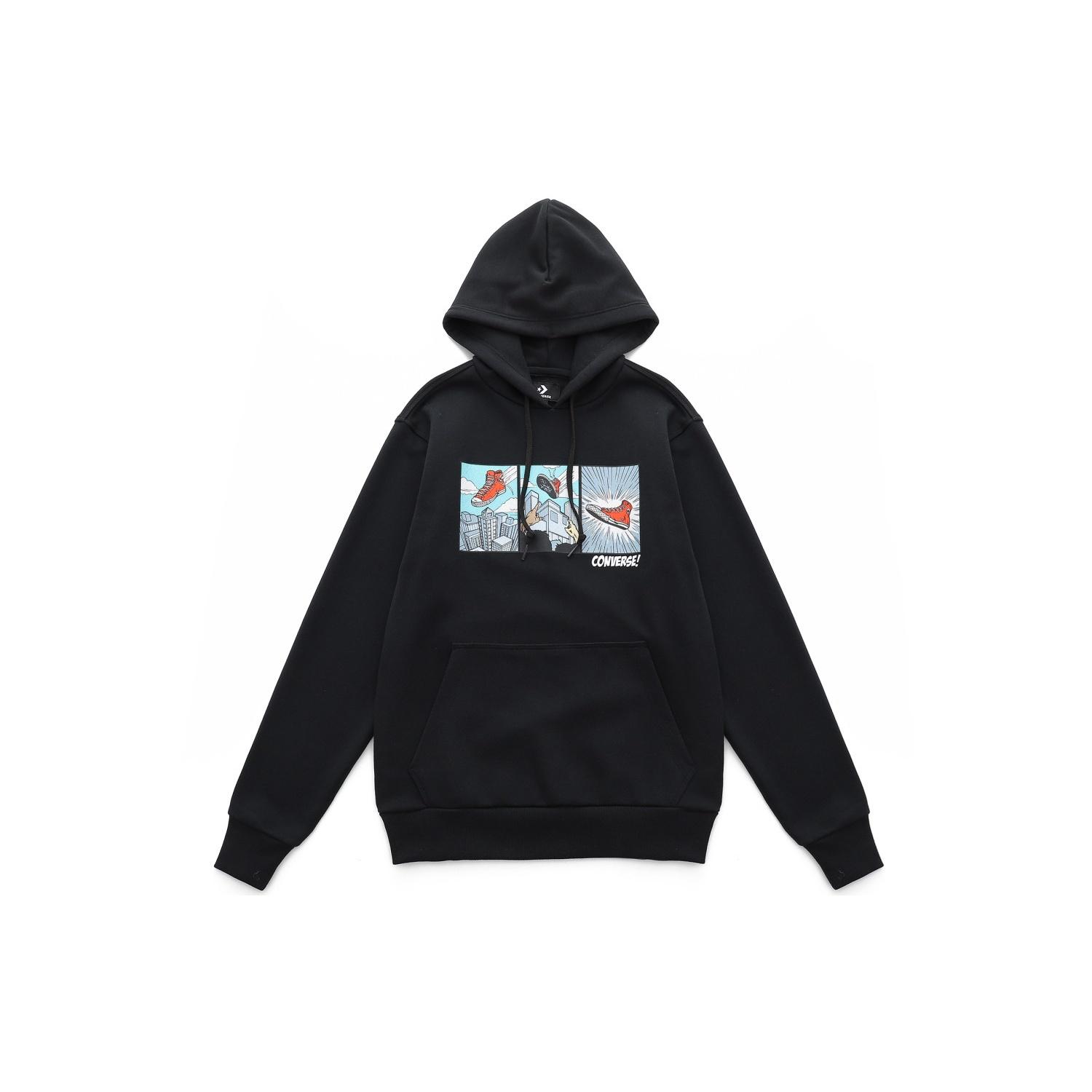 Converse Comic Graphic Hoodie Asia Sizing  Black  Men s 10023948-A02 L