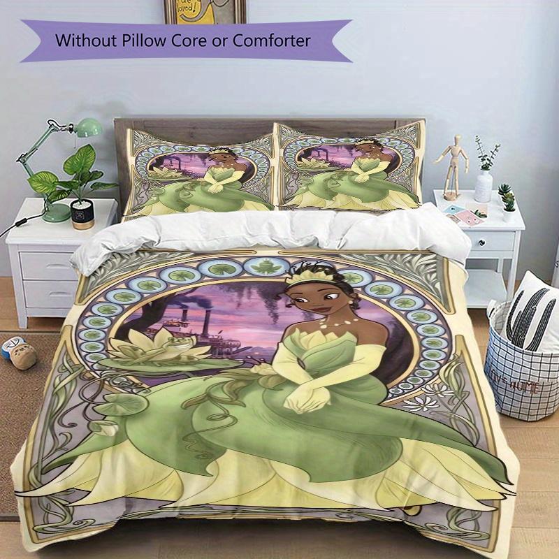 3pcs Tiana Princess Bedding Set - 1 Soft Quilt Cover + 2 Pillowcases, Machine Washable - Suitable for All Seasons, Perfect Gift for Family and Fr
