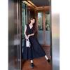 Black Dress Sleeveless Design French Temperament V-neck Long Dress Hepburn Style Skirt Women's Summer New