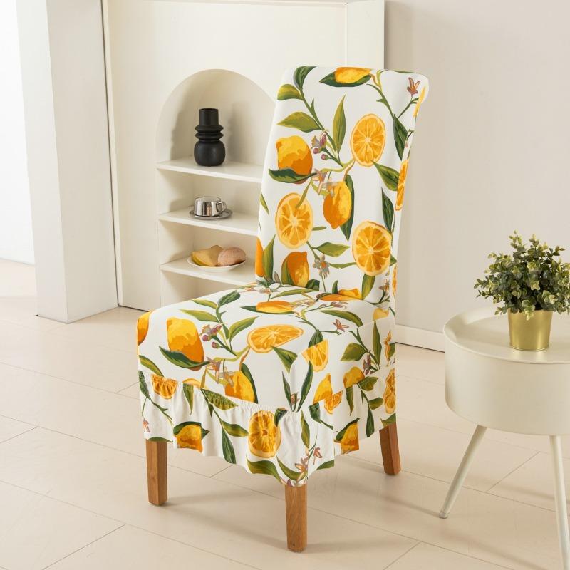 High Stretch Chair Covers for Dining Chairs Covers Removable Dining Room Chair Covers with Skirt Spandex Print Chair Slipcovers 1PC