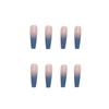 Artificial Nails Translucent Blue Gradient Wearable Fake Nails Manicure Patches