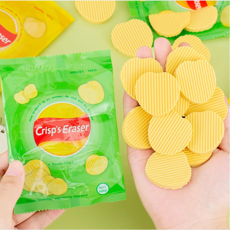 Borrachas Criativas em Formato de Batata Frita Papelaria para Estudantes Atacado Presentes de Fim de Semestre de Natal Prêmios de 1 de Junho