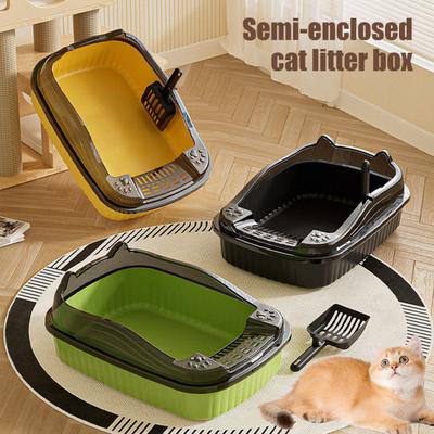 Offene Katzentoilette mit hoher Seite Anti-Spritz Kätzchen