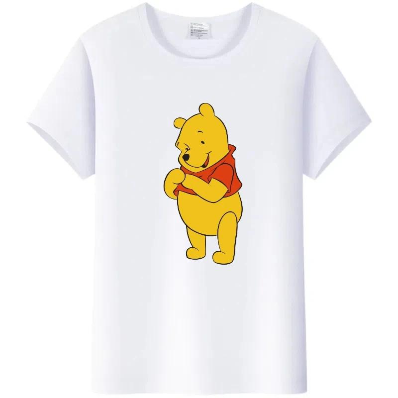 Cute Summer Blouses White Tees Harajuku Tshirt Gothic Clothes Tops Cartoon Pooh Tigger Graphic T-shirt Unisex