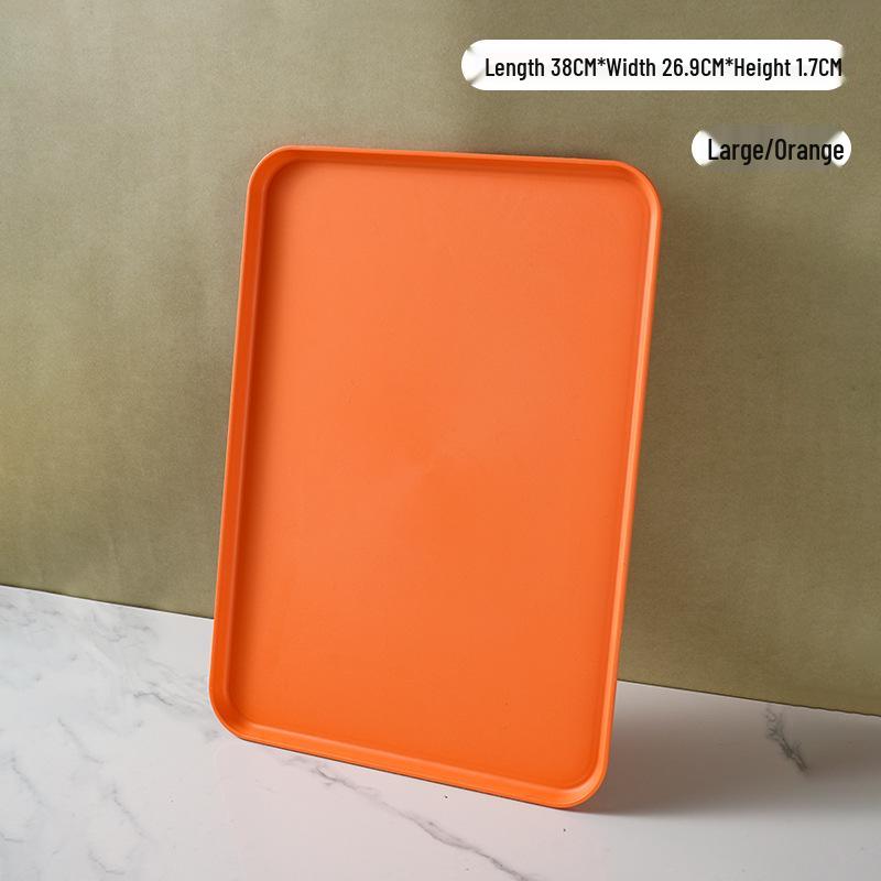 Rectangular Plastic Tea and Snack Tray for Home, Hotel, or Restaurant Use