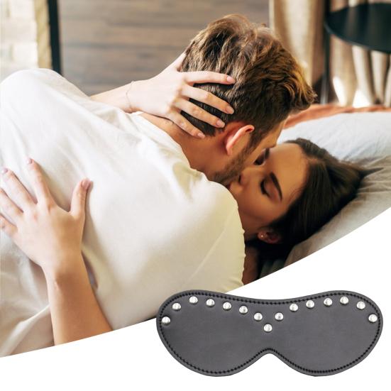 Faux Leather Eyeshade Couples Sex Strap BDSM Blindfold Toy Elastic Eye Mask for Sensory Deprivation Role
