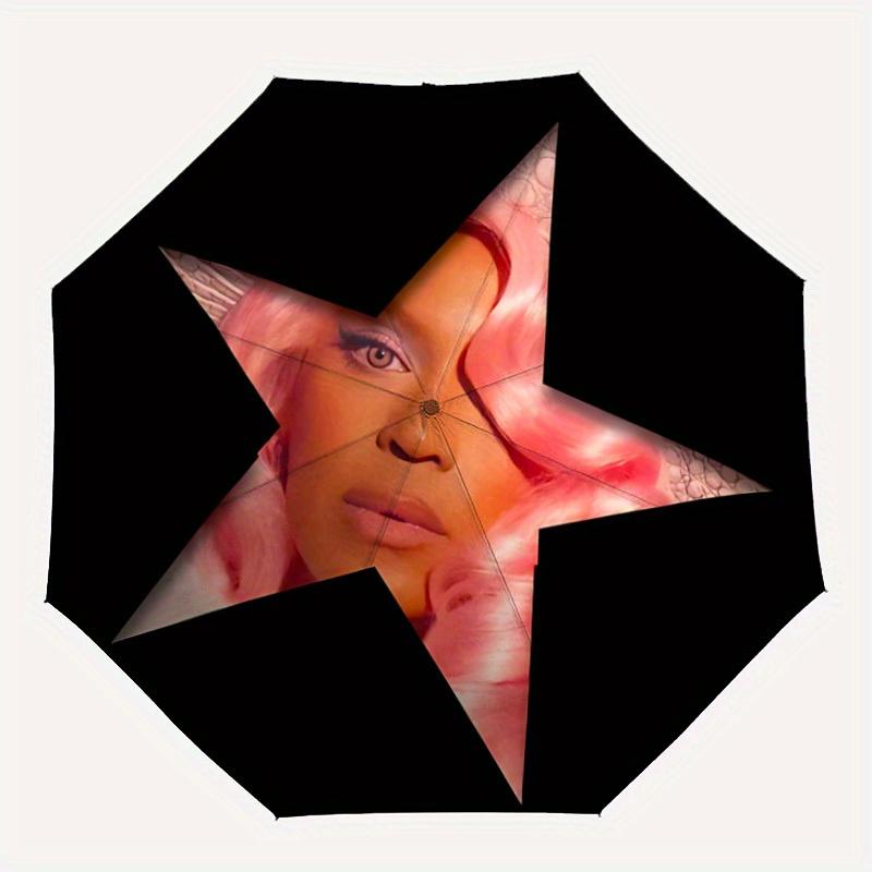 

Beyoncé Automatic Folding Umbrella with Sturdy Iron Frame, Portable Compact Travel Umbrella All-Season Use Parties 0807080
