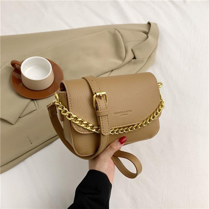 Today's Popular Small Square Bag Women's Tide Lychee Pattern High-end Texture Niche Chain Single Shoulder Messenger Bag Women's Summer
