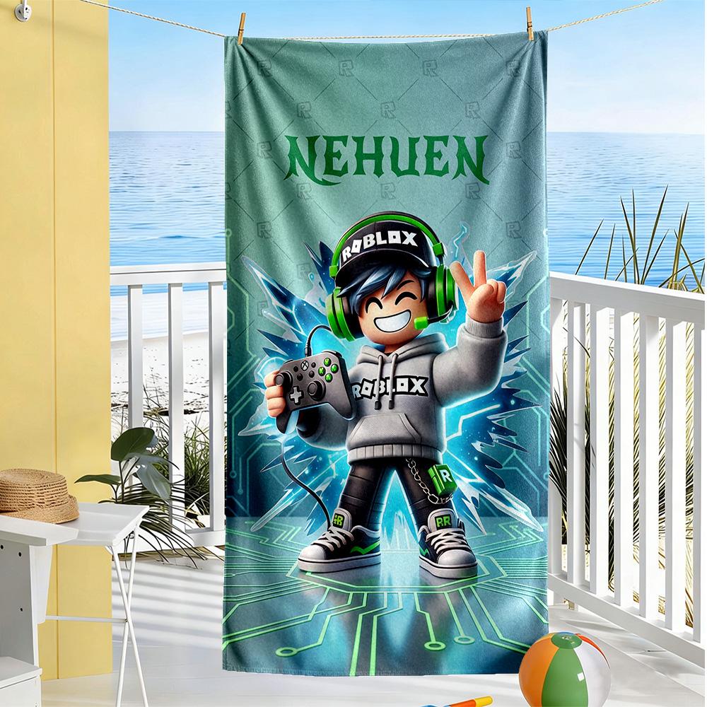 Roblox Beach Towel Super Soft & Absorbent Comfortable Lightweight Portable for Swimming,Beach,Camping, Travel, Beach Accessories,Gym