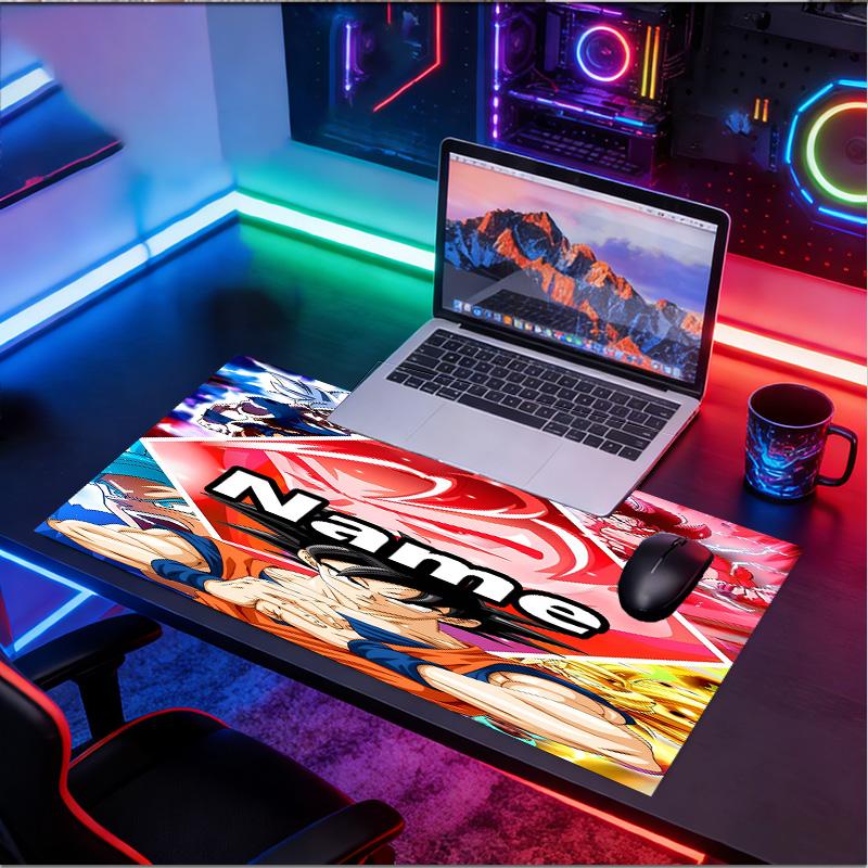 Custom Name Personalized DRAGON BALL Pattern Mousepad, Laptop PC Desk Mat, Decorative Desk Mat for Home Keyboard Pad Gift