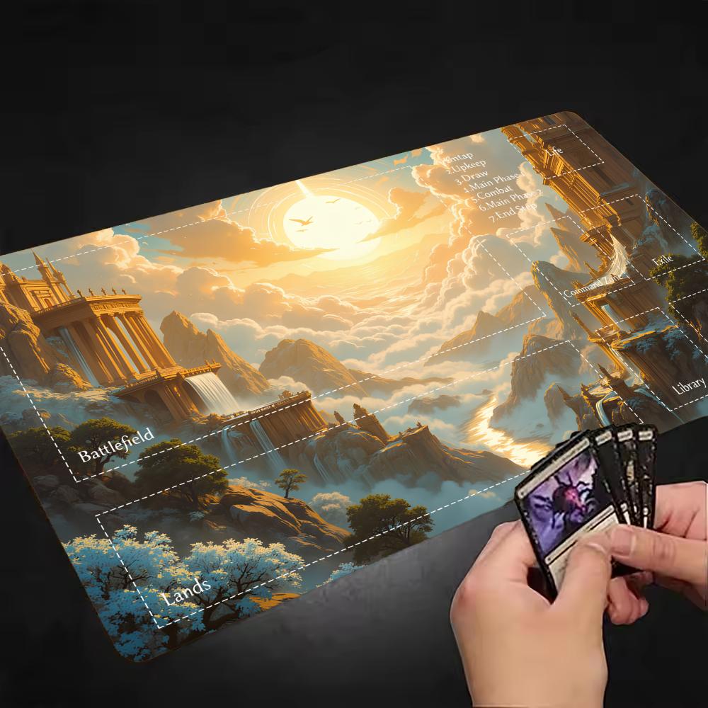 Antiker Griechischer Tempel Design Magische Party Spielmatte Strapazierfähiges Gummi für MTG&TCG Spiele 35X60cm Mauspads Büros Schreibtischmatten mousepad
