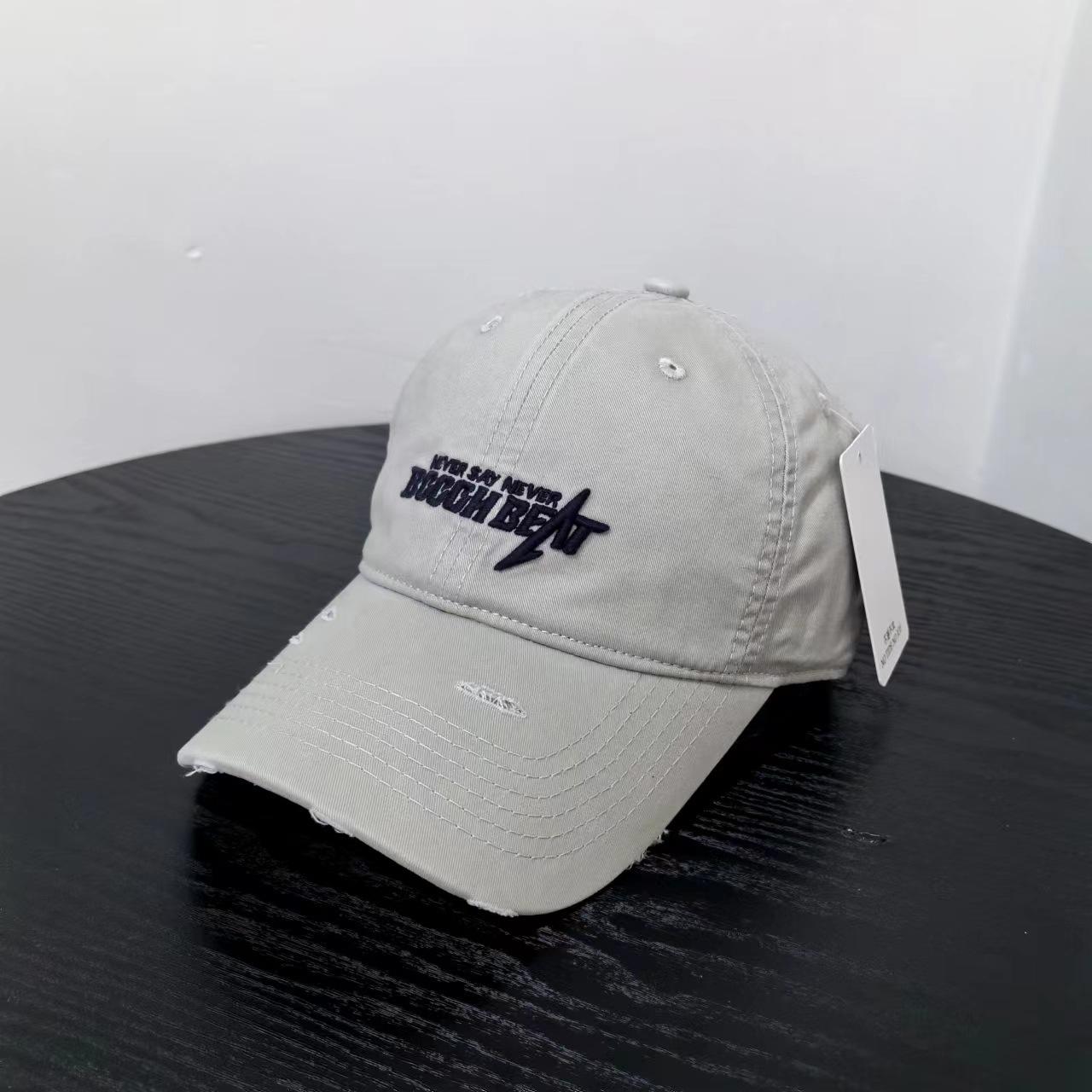 

Новая модная повседневная кепка-зонтик, модная старая рваная шляпа, бейсболка с трехмерной вышивкой, солнцезащитный крем светло-серый