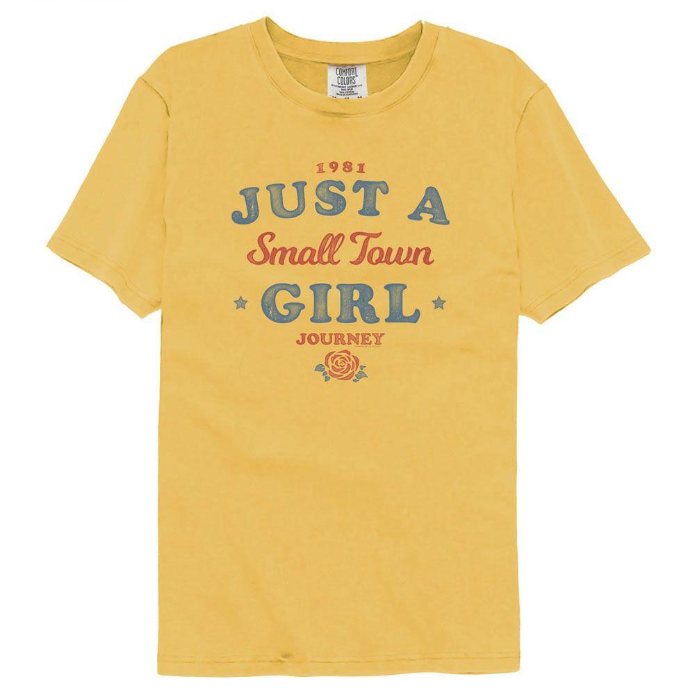 

Journey Small Town Girl Mustard Comfort Colors Music Shirt L