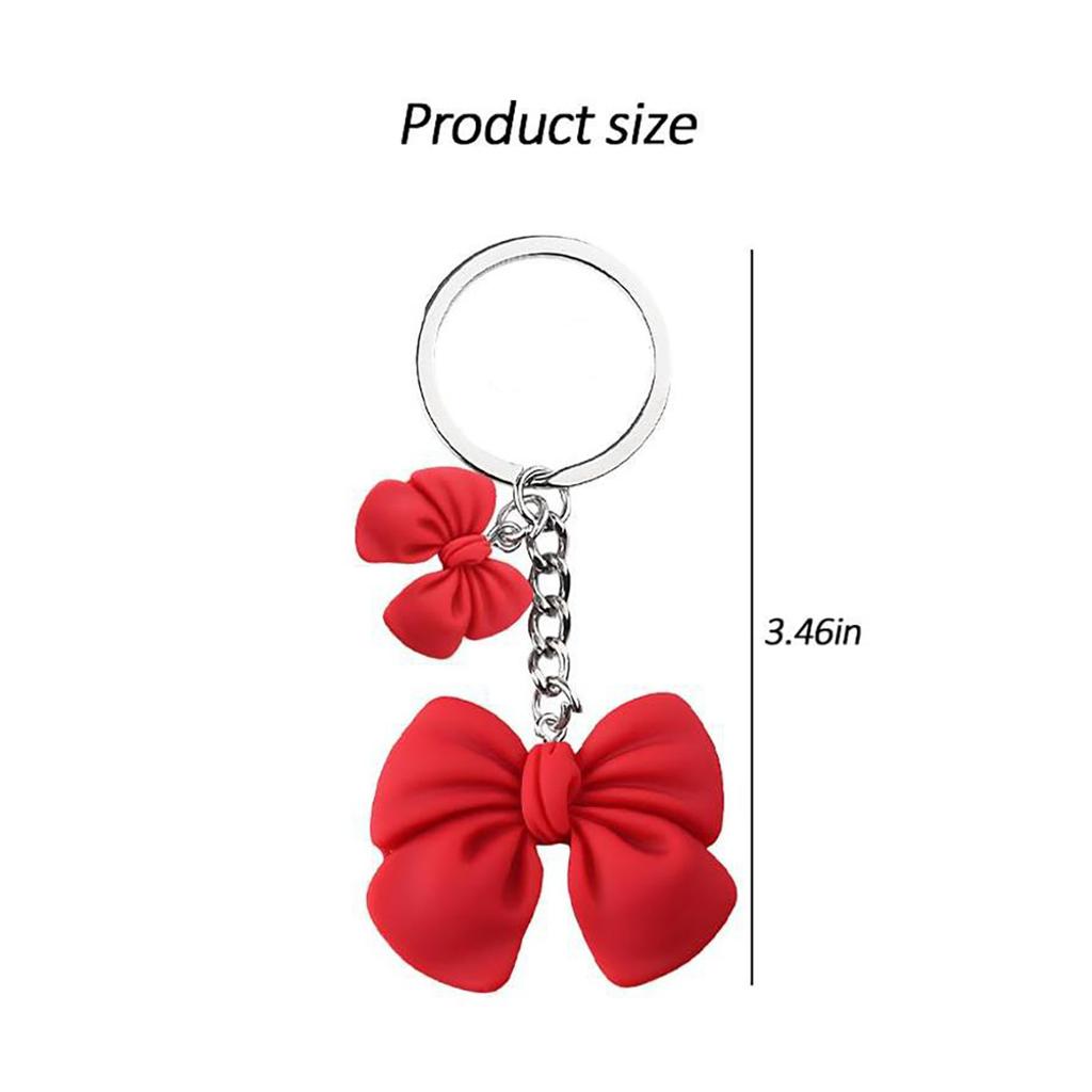 Bowknot Keychain Cute Car Key Accessories Backpack Pendant for Women Couple Family Keychain Pendant