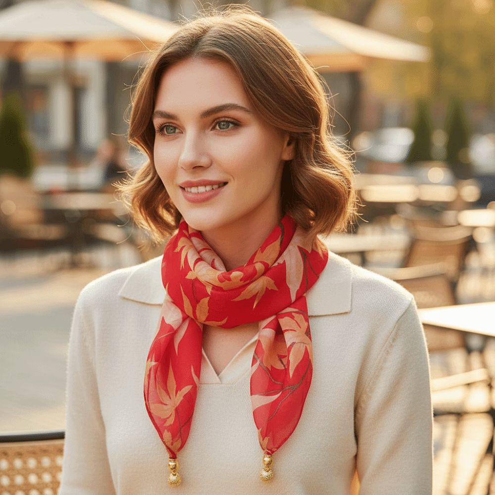 Fashion Sunscreen Silk Scarf Printed Luxury Magnetic Buckle Scarf Chiffon Scarves For Women