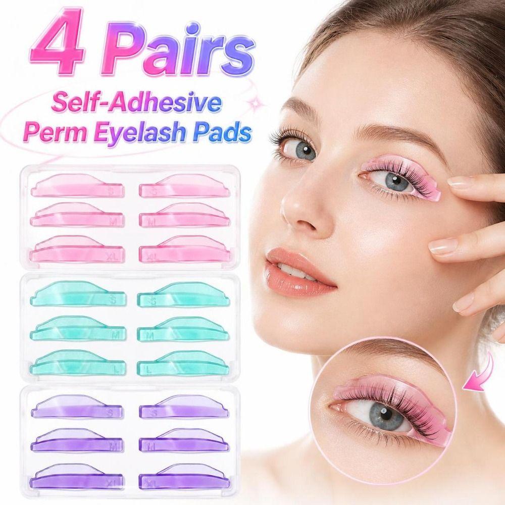 4 Pairs Silicone Eyelash Perm Pads Crescent Shape Eyelash Curling Tools for Lash Lift