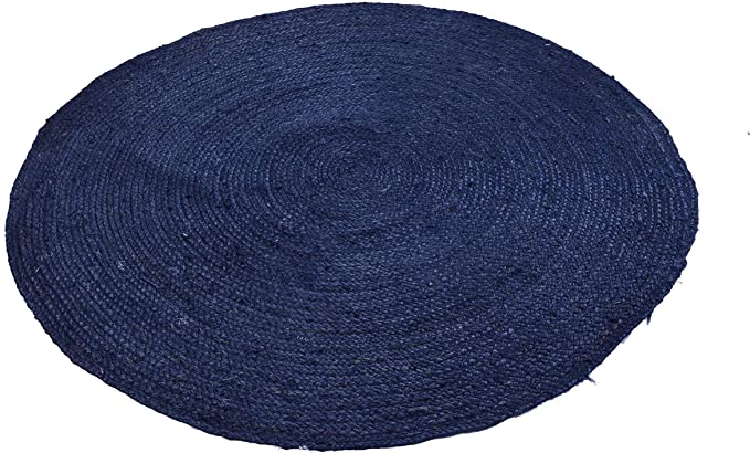 

Натуральный синий домашний индийский джутовый ковер ручной работы ручной работы 90cm x 90cm естественный