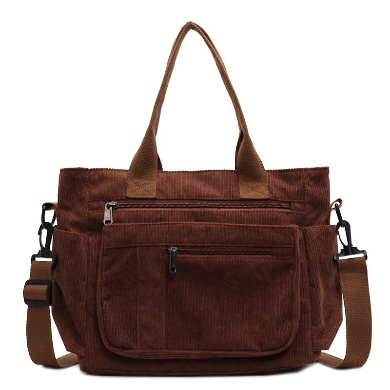 1 pièce Sac à bandoulière en velours pour femme, Sac à main grande capacité, Sac fourre-tout, Style décontracté, Sac bandoulière, Sous le bras Nouveauté Printemps/Été