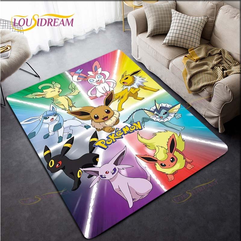Anime Pokemon Pikachu Rug for Kitchen Doormat Bedroom Carpets for Living Room Laundry Bathroom Non-slip Floor Mat