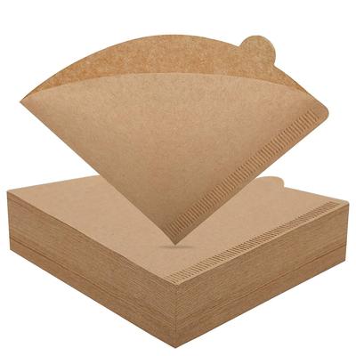 LMETJMA 100Pcs Coffee Filter Paper Natural Unbleached V02 Disposable Coffee Filter Paper Cone Fit for Drip Coffee Dripper JT278