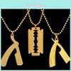 Blade And Razor Design Alloy Pendant Necklace With Electroplated Finish For Men And Women