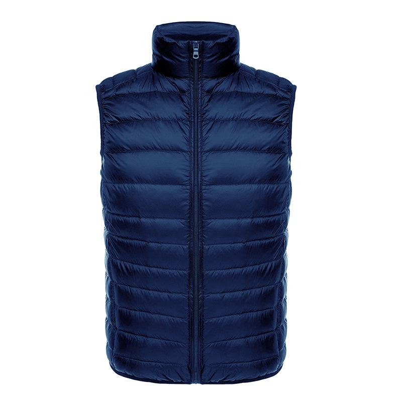 2023 Autumn/Winter Men's Plus Size Lightweight Slim Fit Down Vest with Stand Collar