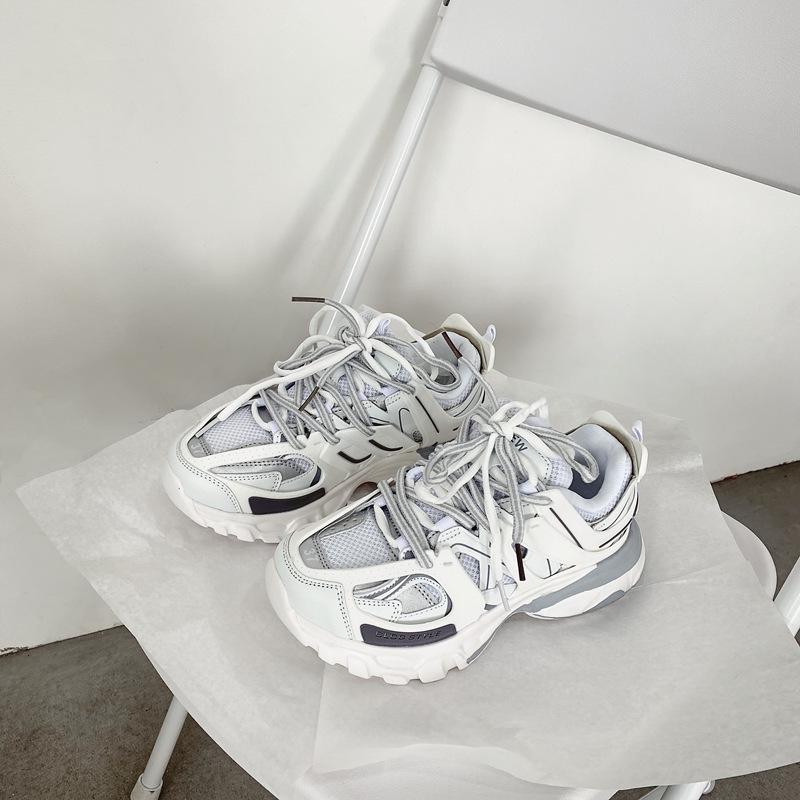 Dam 2025 Mångsidiga Dad Sneakers med Tjock Sula - Trendig Hong Kong-stil, Street Snap, Casual Sneakers för Studenter och Par