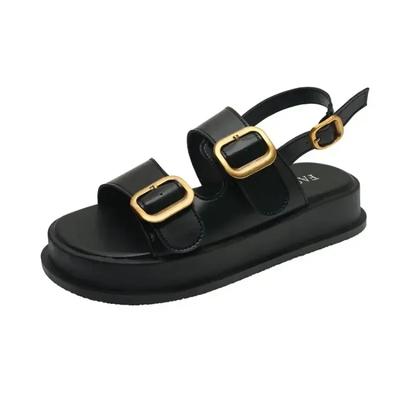 Sandalias de Moda para Mujer 2025 Verano Nuevas Zapatos de Plataforma con Hebilla para Mujer Hebilla Metálica Plataforma de Suela Gruesa Sandalias para Señora Zapatos De Mujer