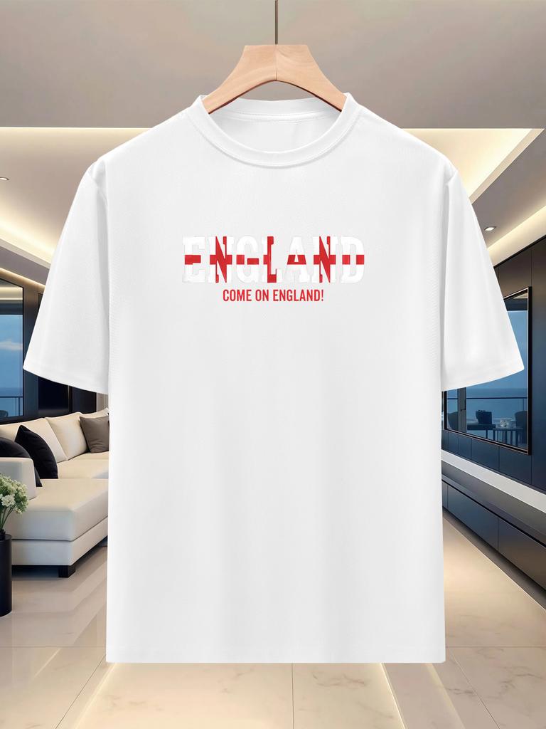 Unisexs Summer Roundneck Shortsleeve Casual Sportswear National English Theme Series Printed Tshirt England