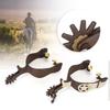 Low Carbon Steel Elegant Appearance Hand Sculpture Cowboy Horse Boot Spurs Decoration for