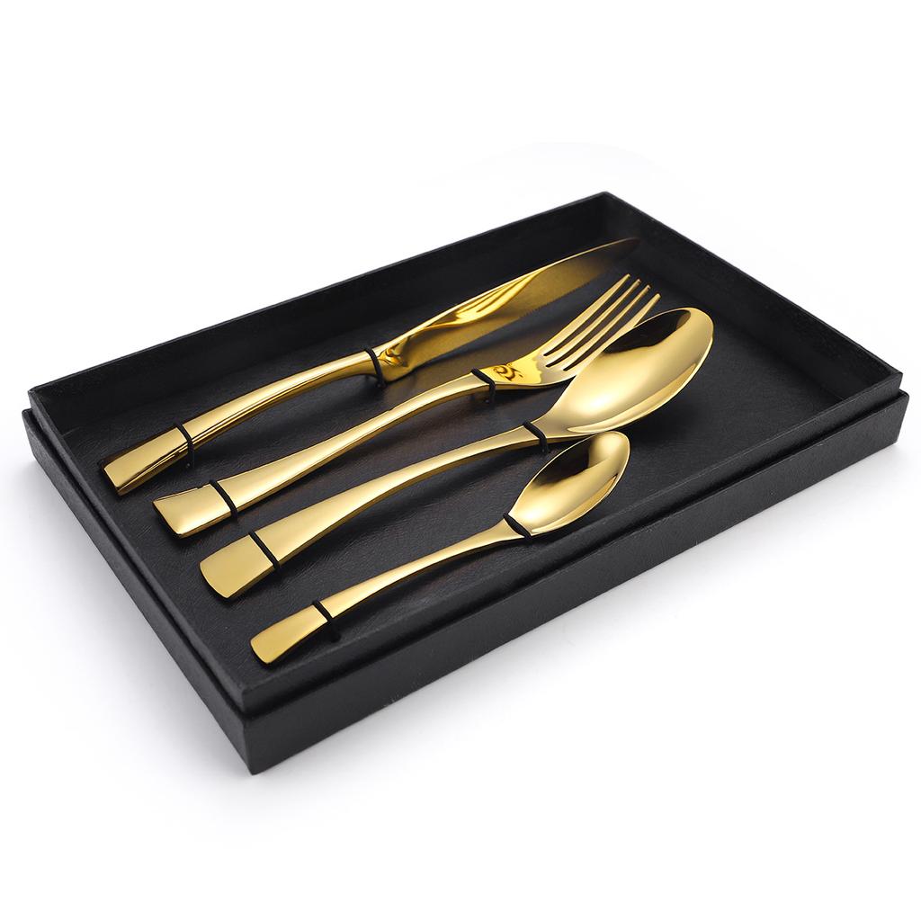 430 Stainless Steel Cutlery Set 4 Piece Set Hotel Restaurant Supplies Steak Home Creative Knife Fork and Spoon Gift Box